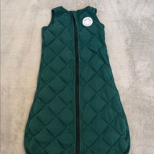 Quilted Dark Green Sleep Sack for Kids - Sleeveless Zipper Pajama